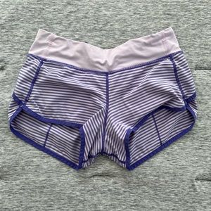 Lululemon Purple and Pink Stripe Shorts